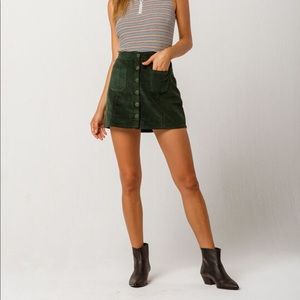 Green corduroy skirt
